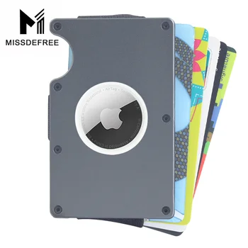 Mini Ar Simples Tag Carteira de Metal | Alumínio Slim Cartão de Crédito, o Cartão de IDENTIFICAÇÃO do Titular | Vem com um Built-in Slim Apple Ar Tag Caso